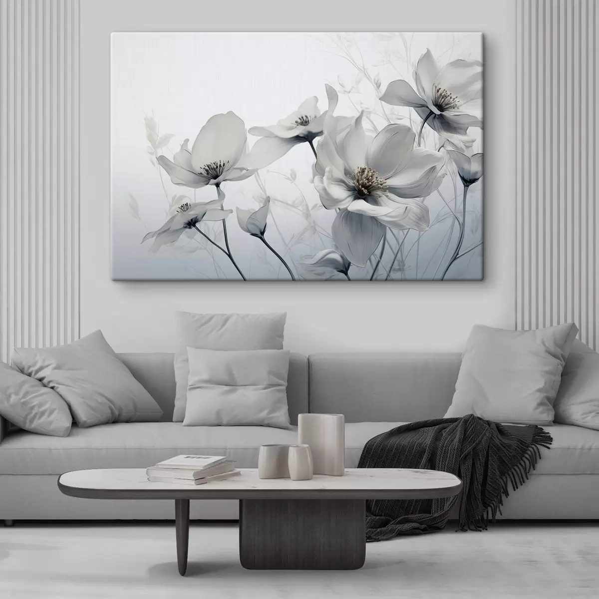  Peintures Fleurs grises délicates s41829