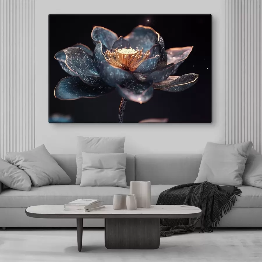  Schilderijen Sierlijke bloem op donkere achtergrond s41837