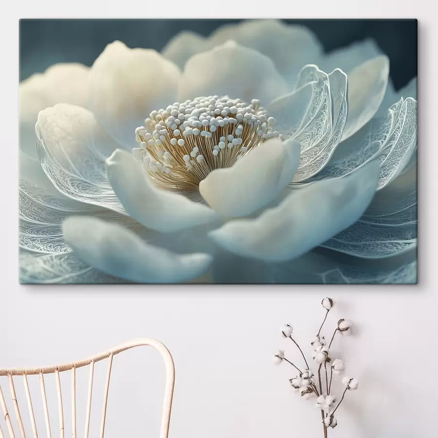  Peintures Fleur blanche et aérienne avec des motifs sur les pétales s41838