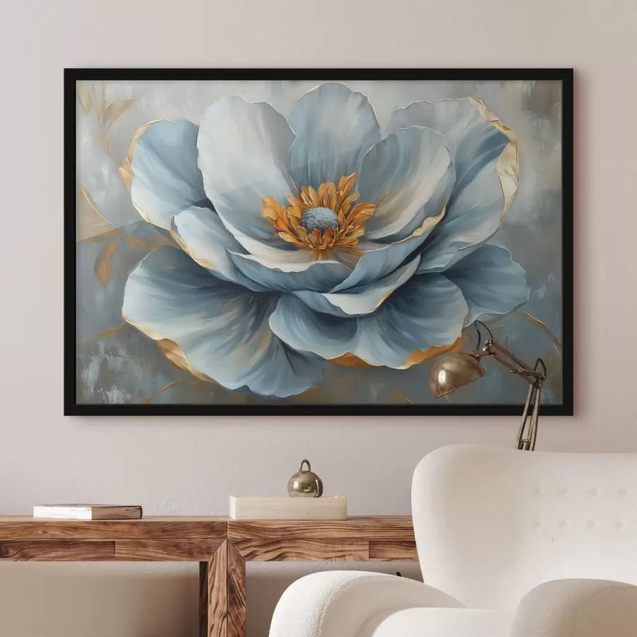 Papier peint photo Fleur bleue dans le style de la peinture à l'huile f41826