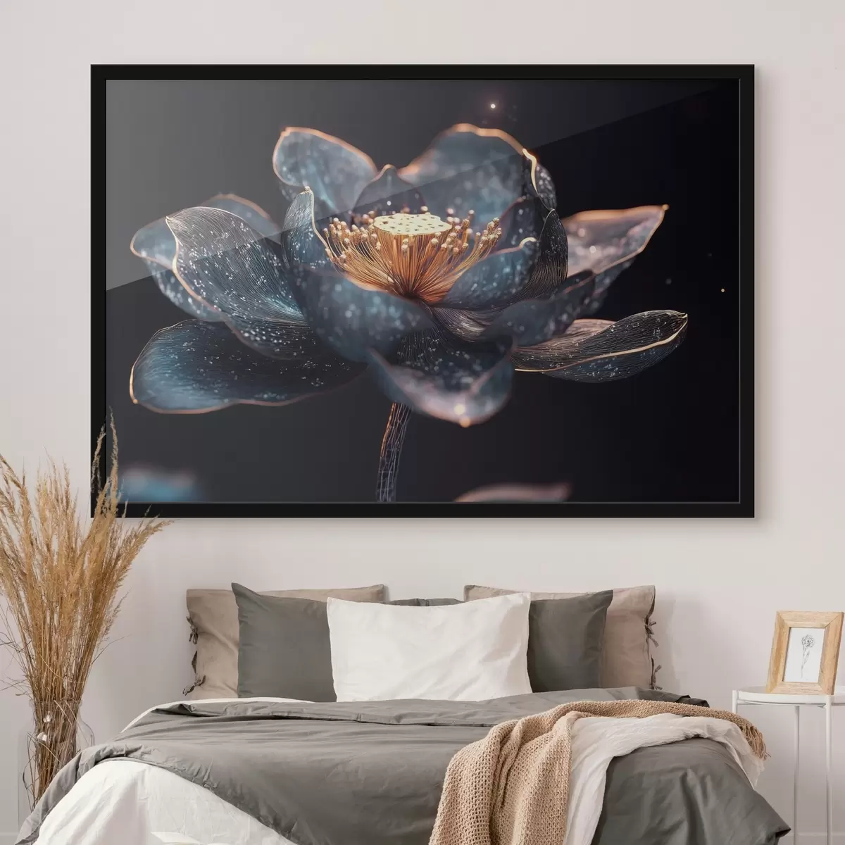 Affiche Fleur gracieuse sur fond sombre f41837