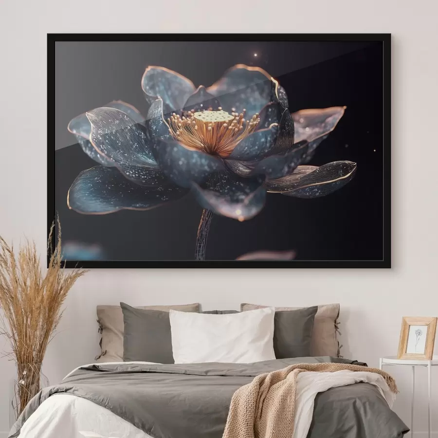 Fotobehang Sierlijke bloem op donkere achtergrond f41837