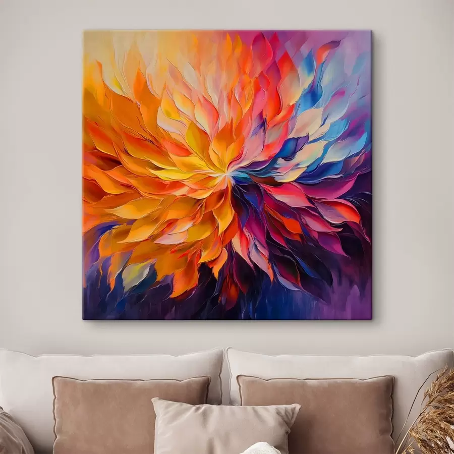  Peintures Une explosion abstraite de pétales colorés s41814