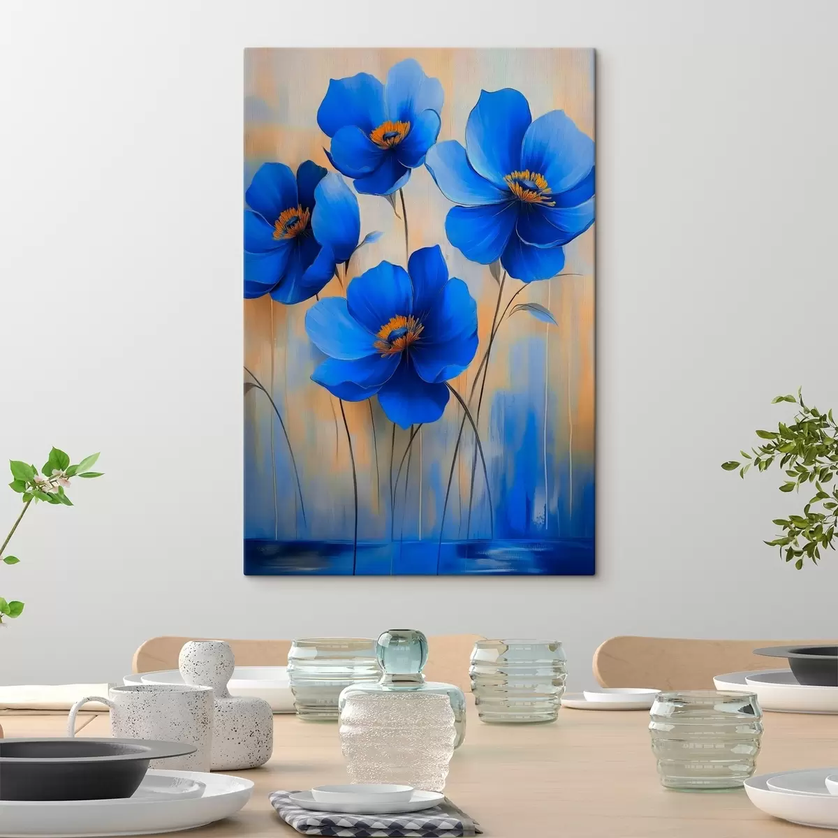  Schilderijen Blauwe bloemen s41818