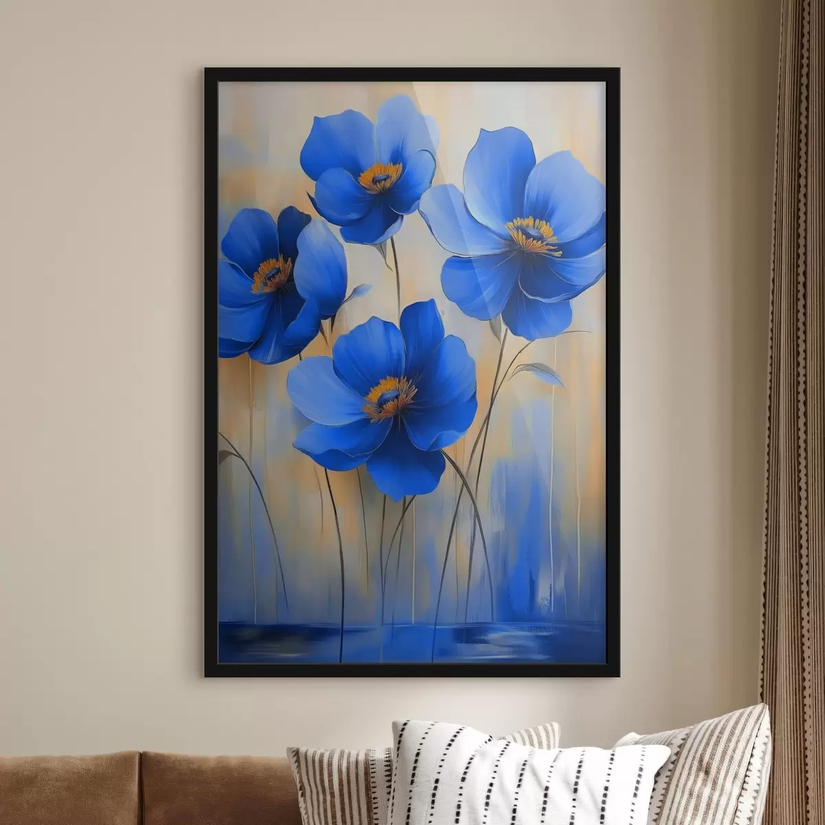 Affiche Fleurs bleues f41818