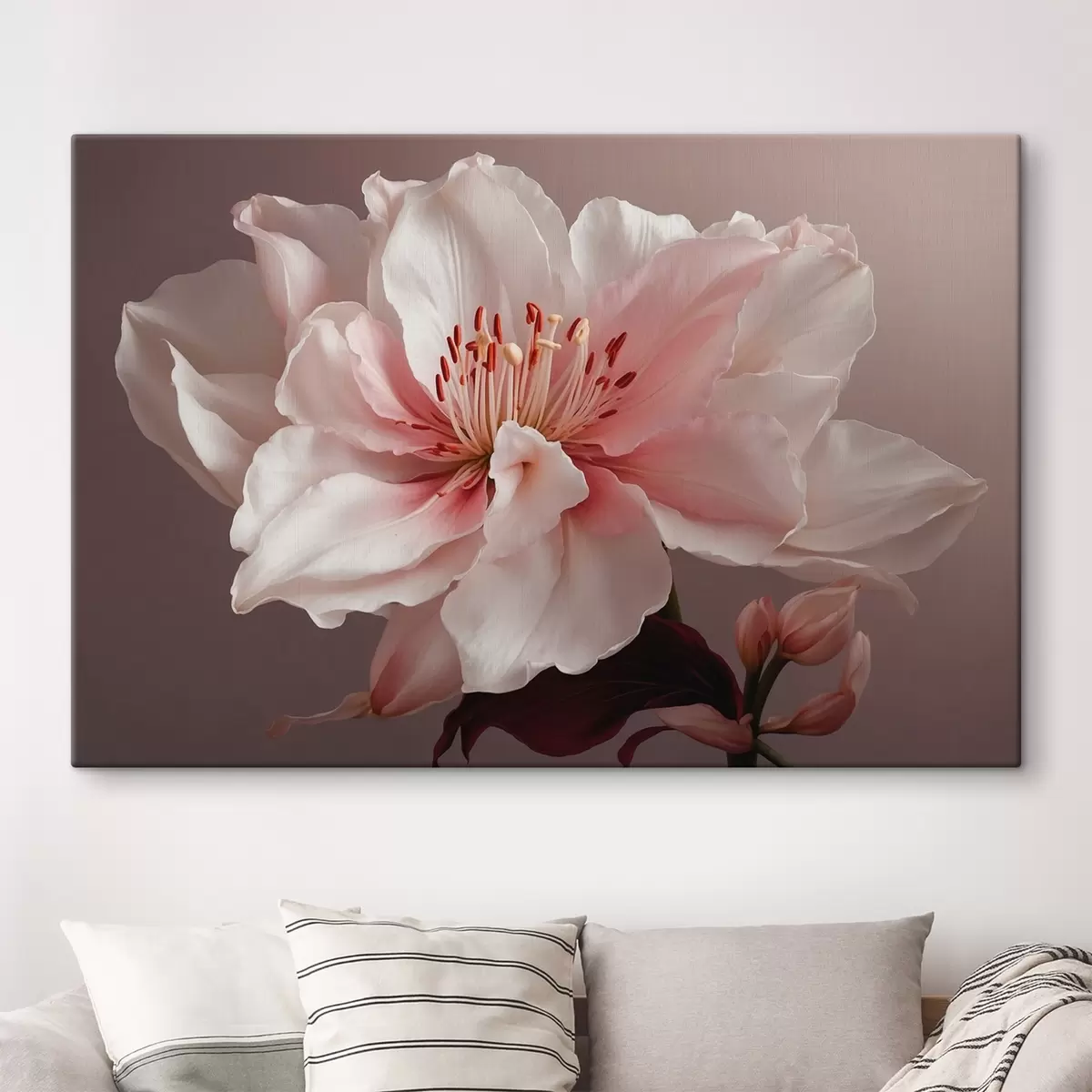  Schilderijen Roze bloem op roze achtergrond s41506