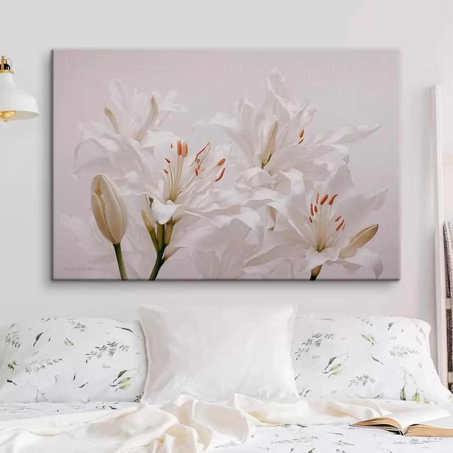 Papier peint photo Lys blancs sur fond blanc s41513