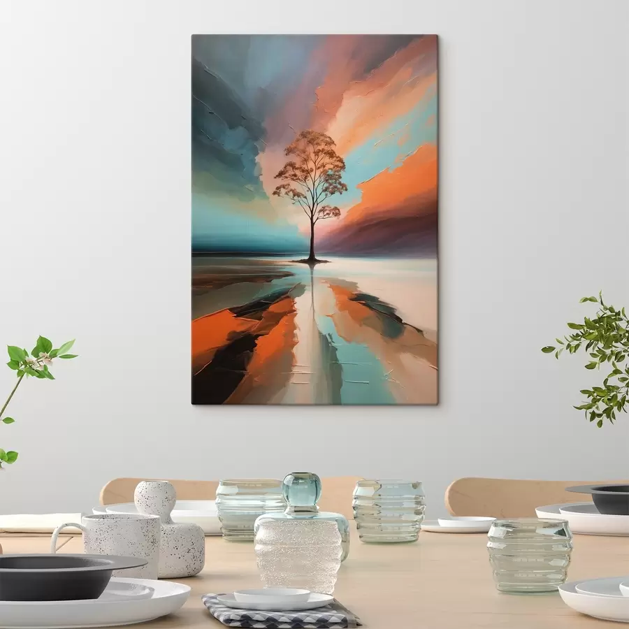  Schilderijen Boom op abstracte acrylachtergrond s41581