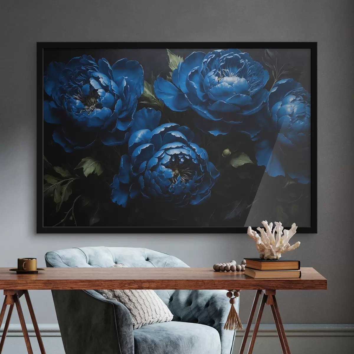 Affiche Pivoines bleues f41523