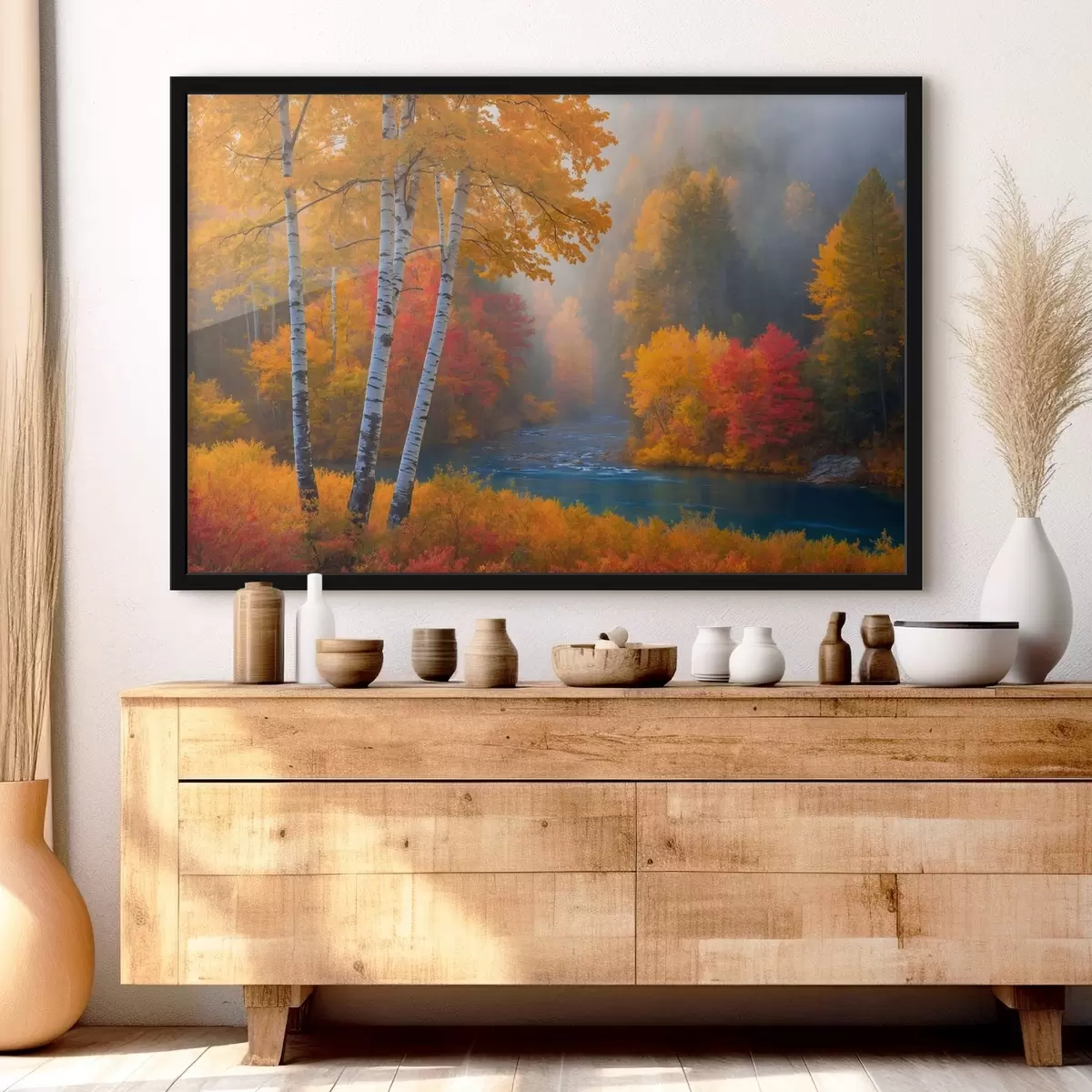 Affiche Rivière dans une forêt d'automne f41592