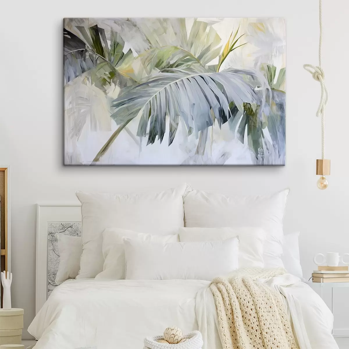  Schilderijen Grote tropische bladeren in de stijl van een schilderij s41866