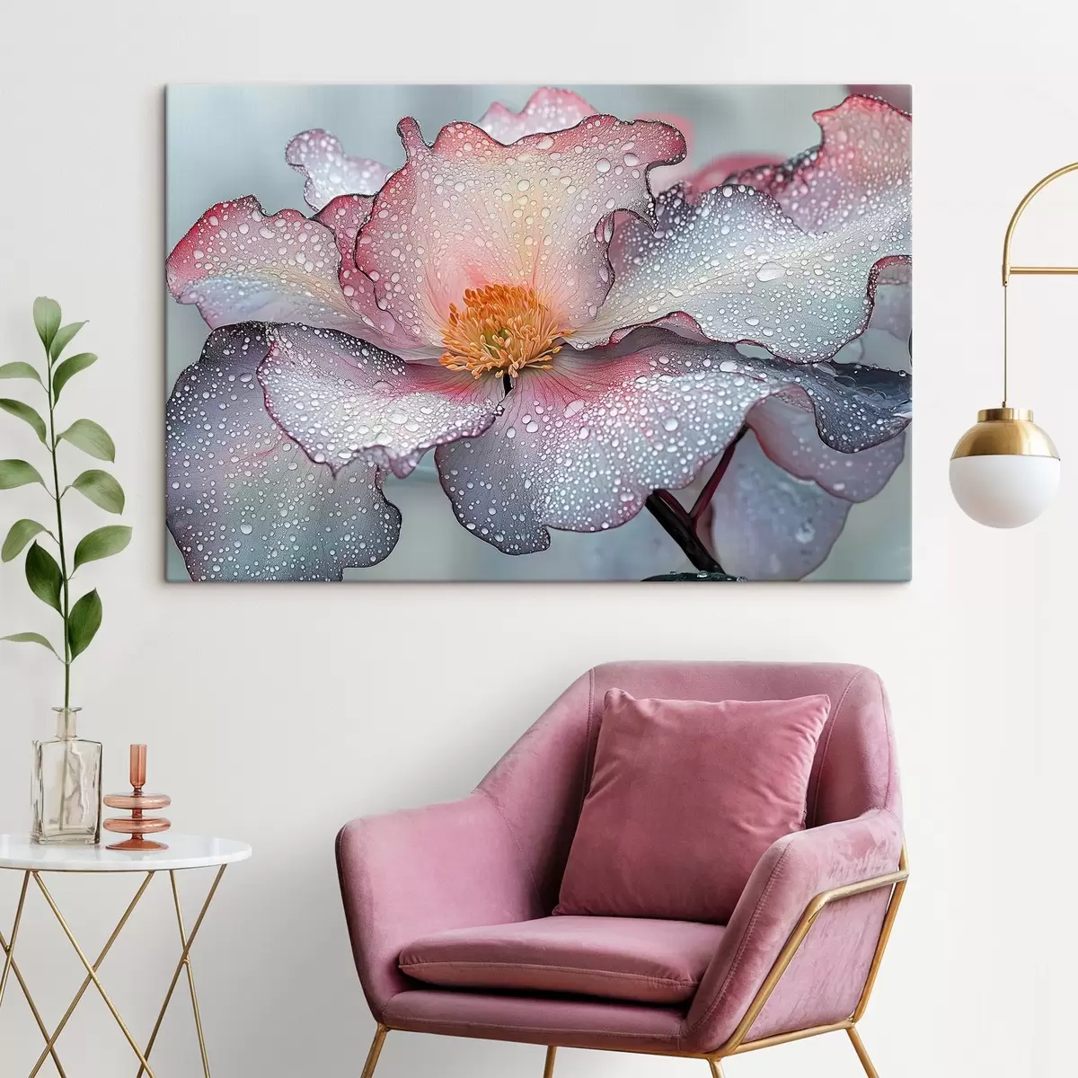  Peintures Fleur avec rosée sur les pétales s41872