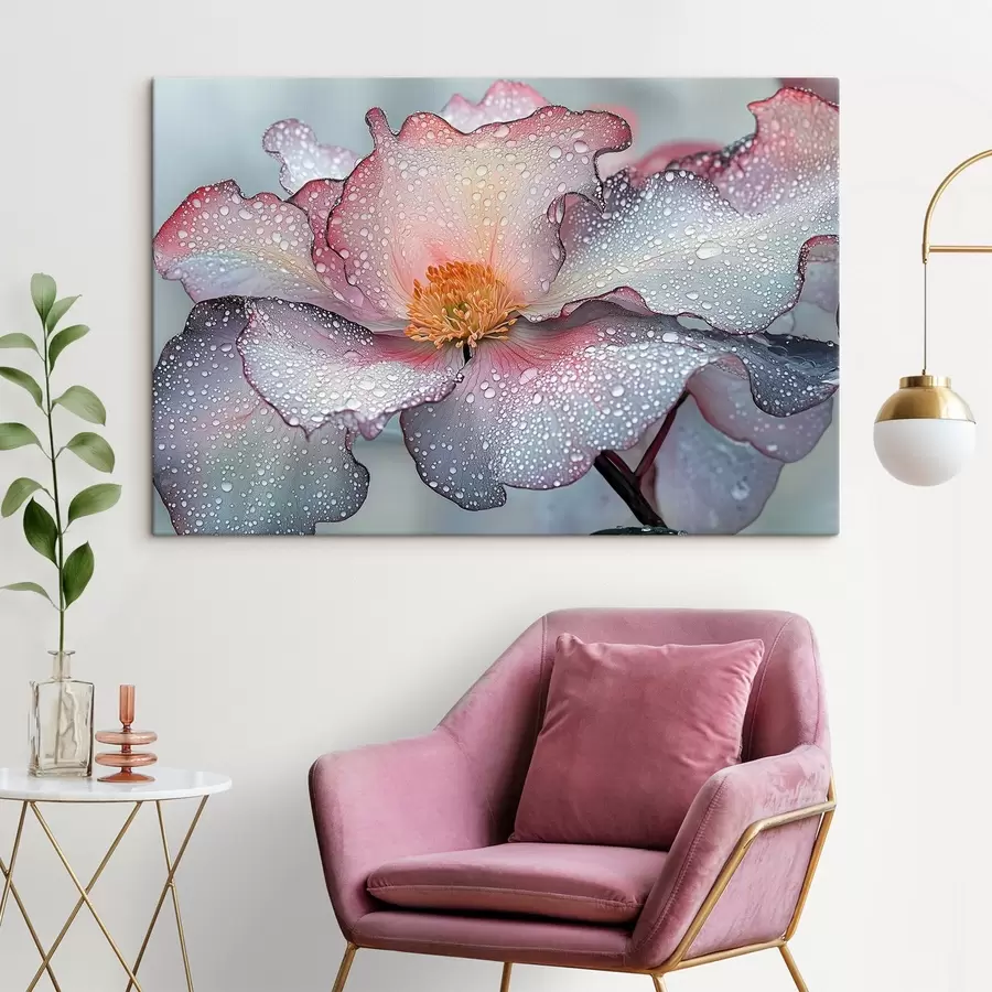  Schilderijen Bloem met dauw op de bloemblaadjes s41872