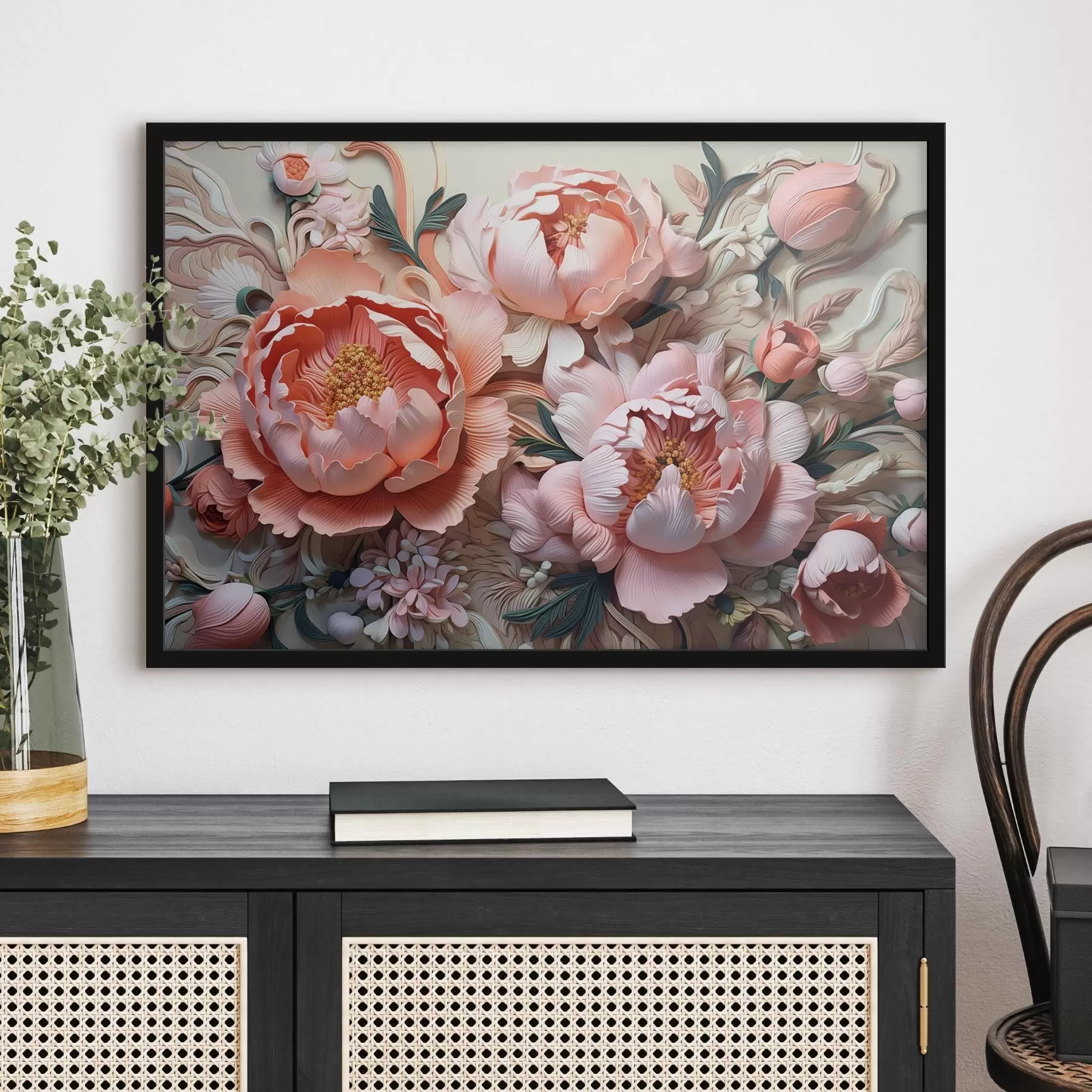 Papier peint photo Pivoines luxuriantes dans les tons roses f41859