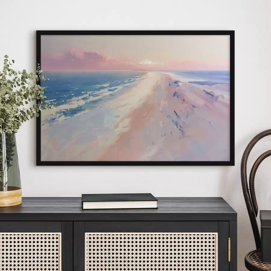 Papier peint photo Coucher de soleil sur la mer dans le style de la peinture f41871