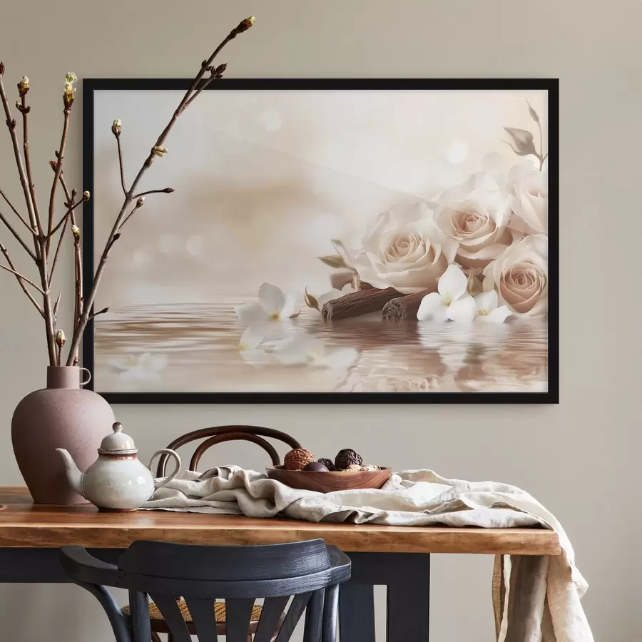 Fotobehang Delicate beige rozen aan de kust f41877