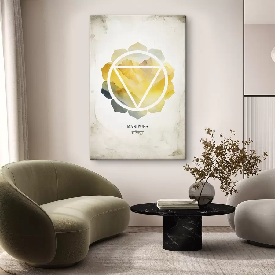  Peintures Manipura chakra, chakra jaune, ésotérique, méditation, bouddhisme, aquarelle montagnes s41882