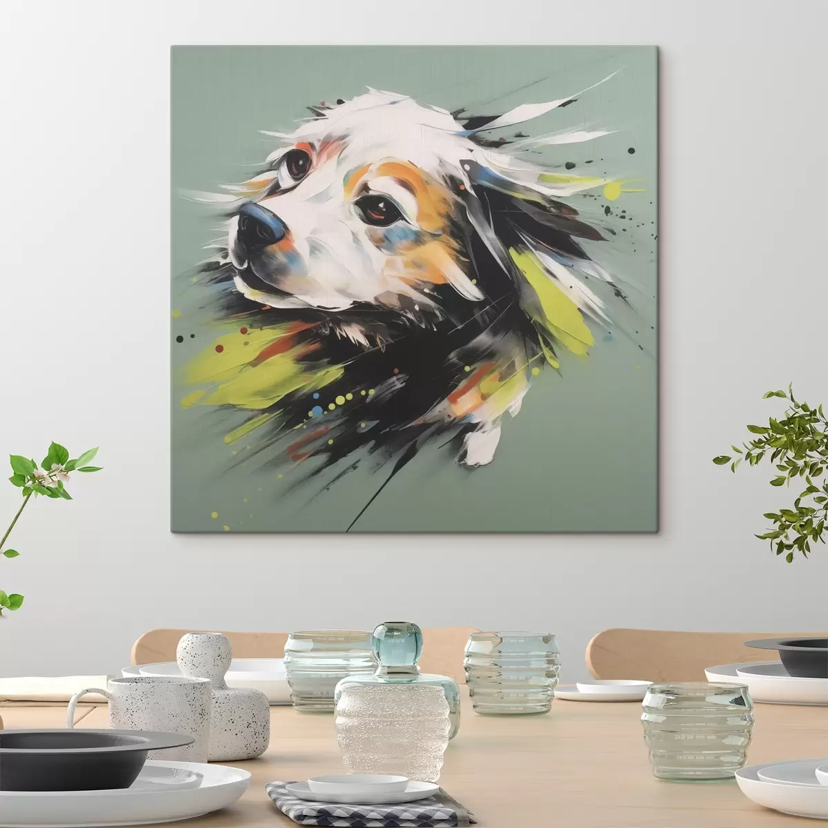  Schilderijen Hond abstract smitatie schilderij s41937
