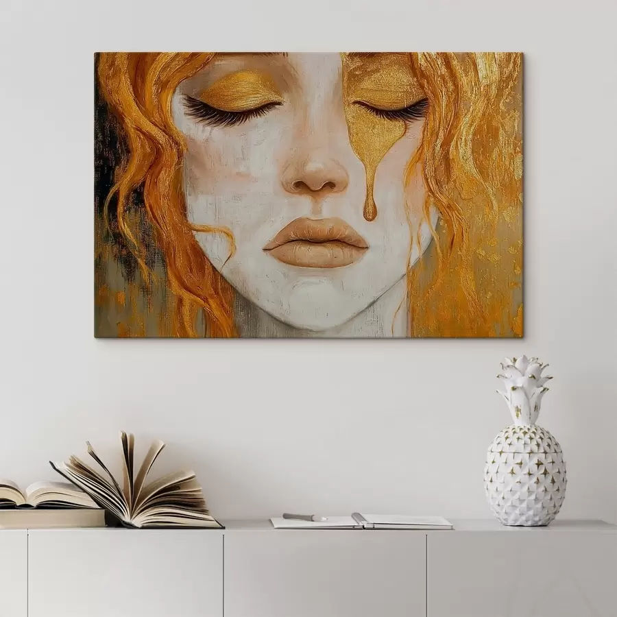  Peintures Une fille avec une larme sur le visage s41914