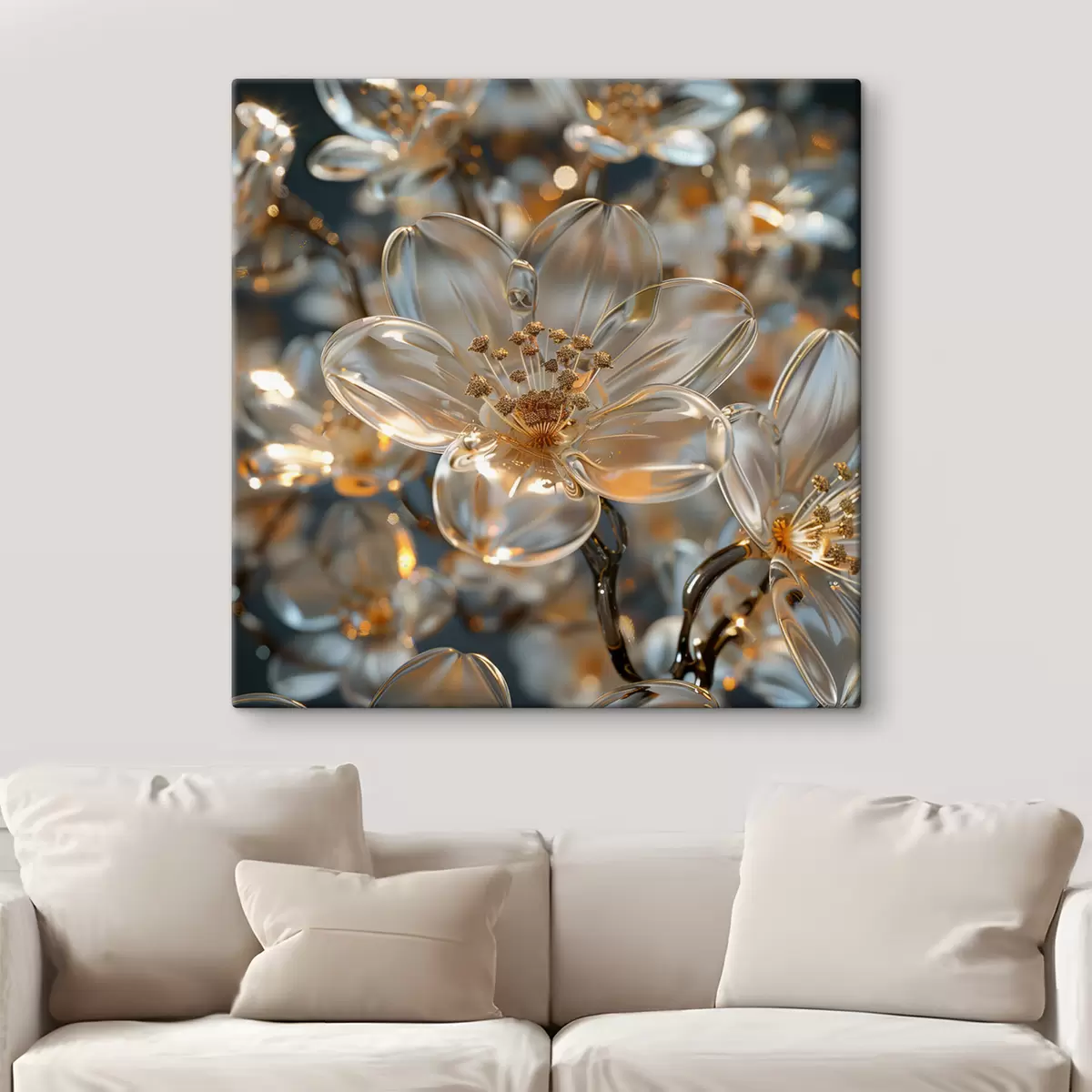  Peintures Fleurs en verre aux couleurs pastel s40660