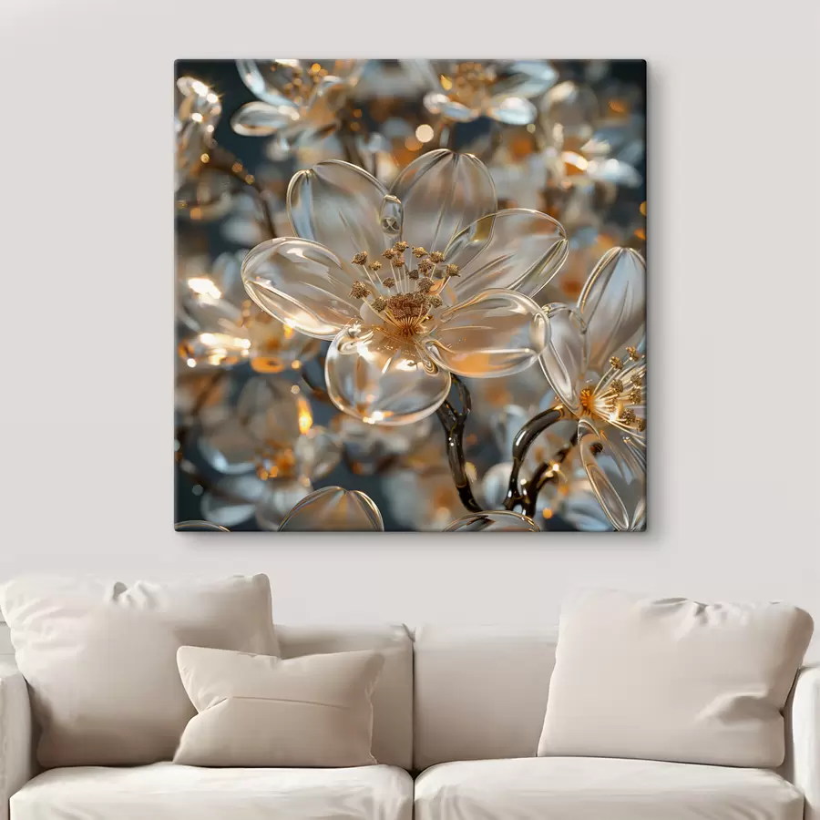 Fotobehang Glazen bloemen in pastelkleuren s40660