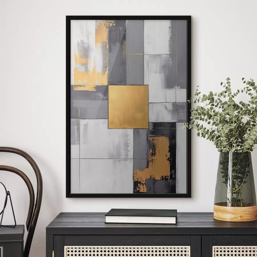 Papier peint photo Abstraction avec un carré au centre f41846