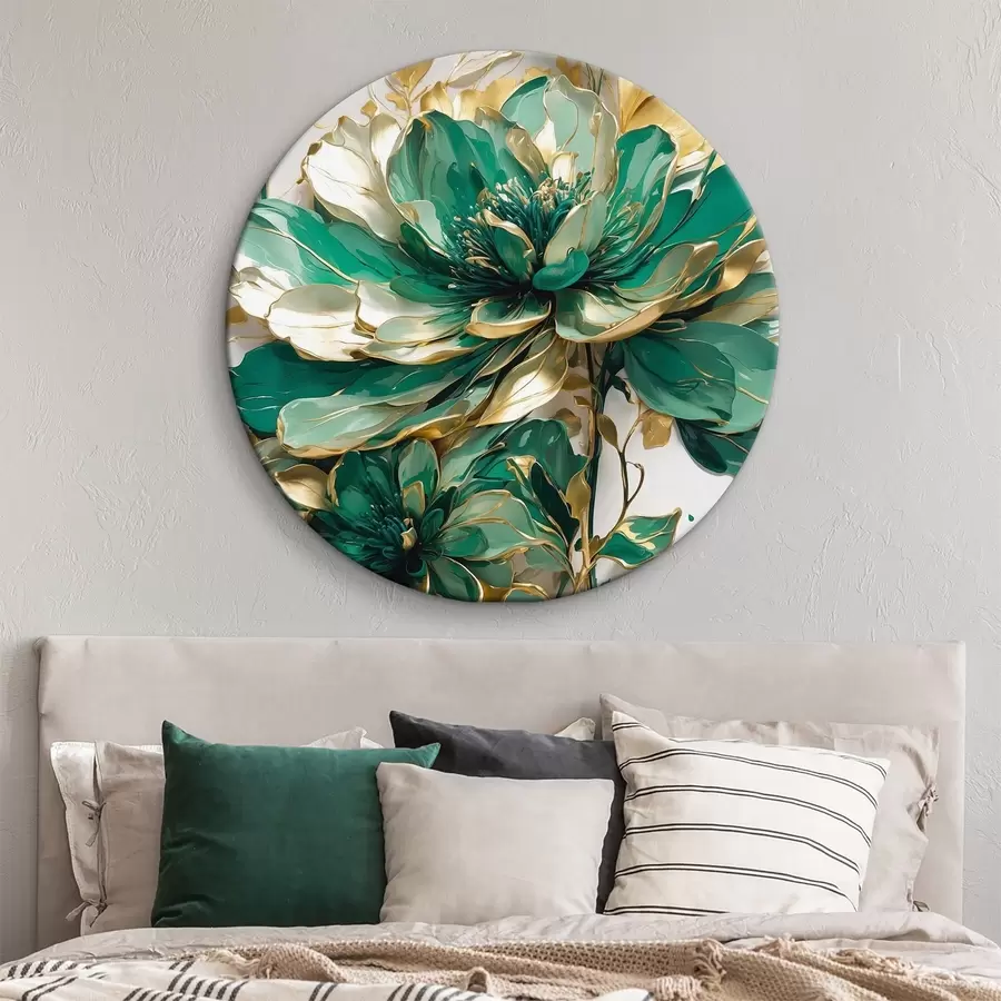  Peintures Une belle fleur verte r37566