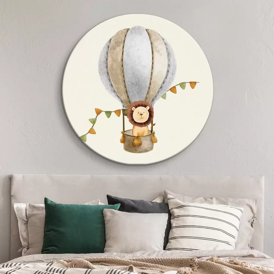  Schilderijen Een leeuwenwelpje in een ballon r37914