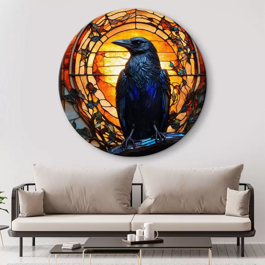  Schilderijen Een raaf op een tak r38591