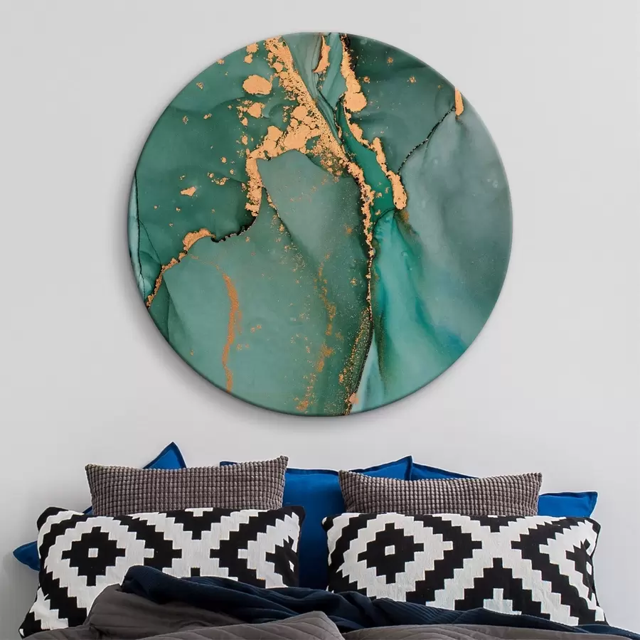  Schilderijen Abstract Marmer Groene Rivier Stroom r35859