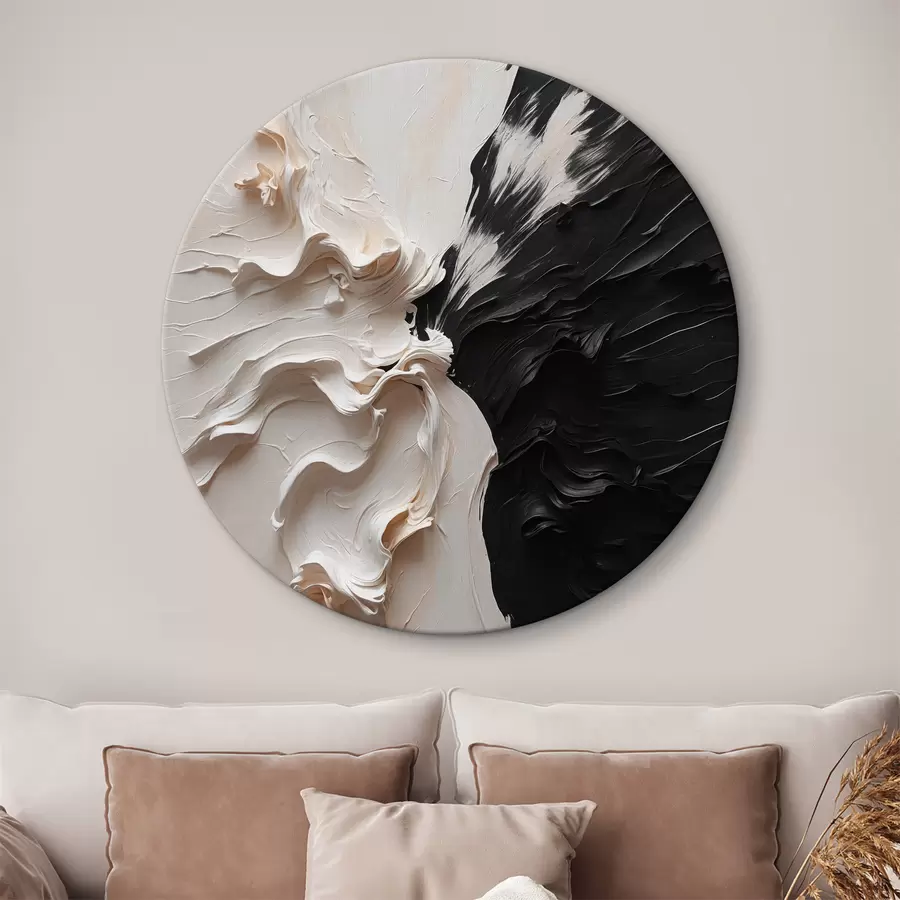  Peintures Peinture à l'huile abstraite aux couleurs blanches et noires r38300