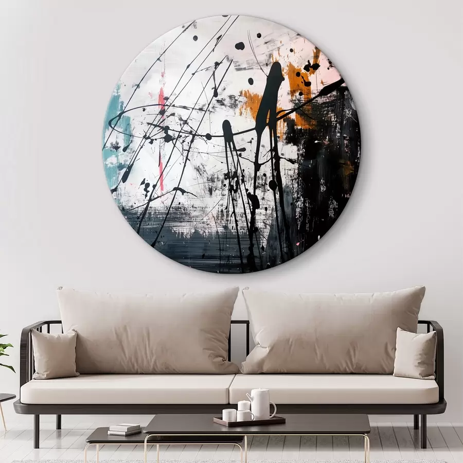  Schilderijen Abstracte verfspatten in grungestijl r38165