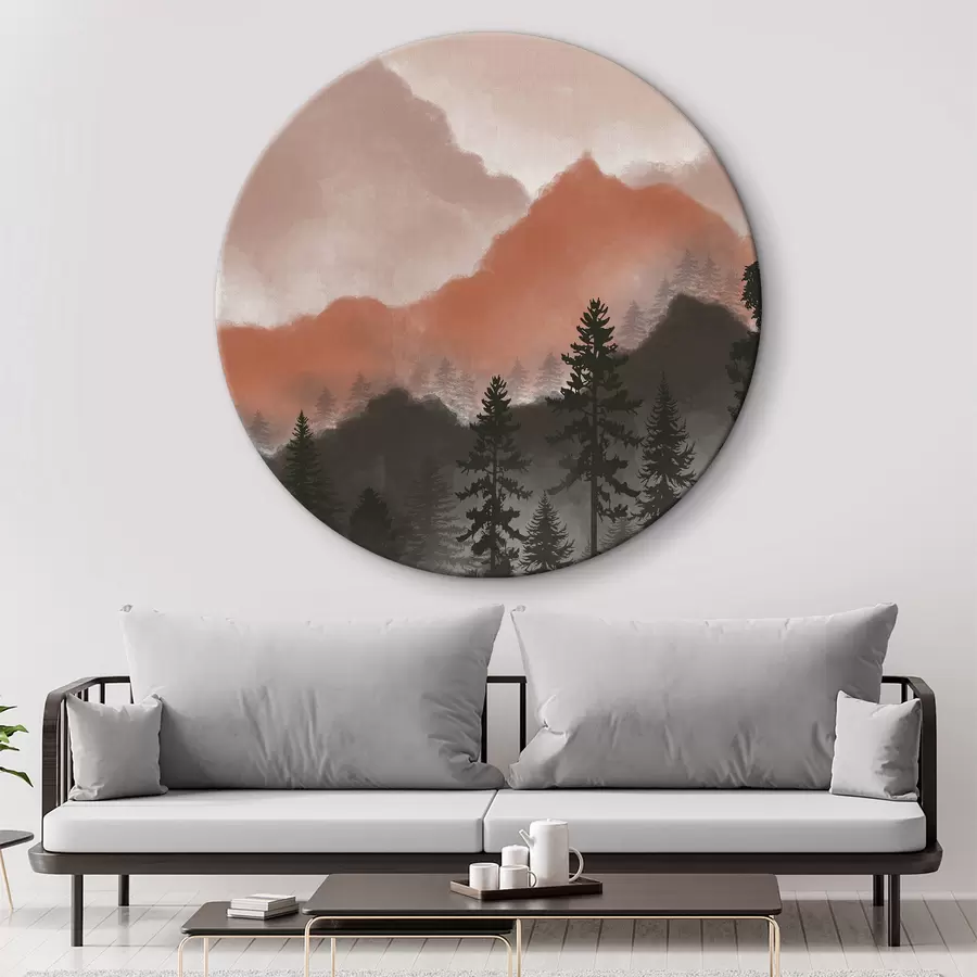  Schilderijen Abstracte aquarel bergen r36607v2