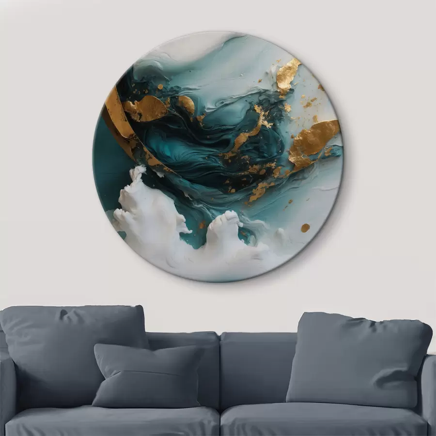  Schilderijen Abstractie met blauwe en witte kleuren r39154