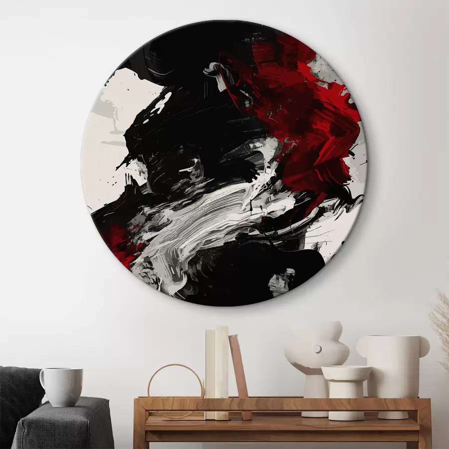  Schilderijen Zwarte en rode abstractie r38550