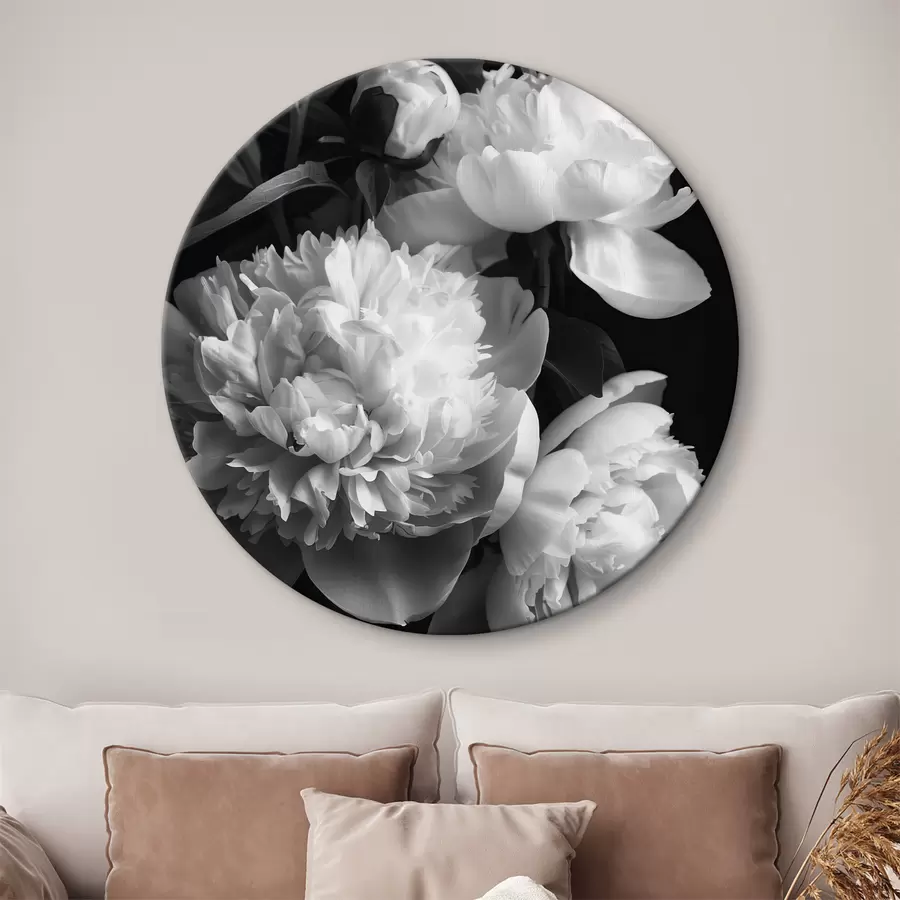 Papier peint photo Pivoines noires et blanches r39547