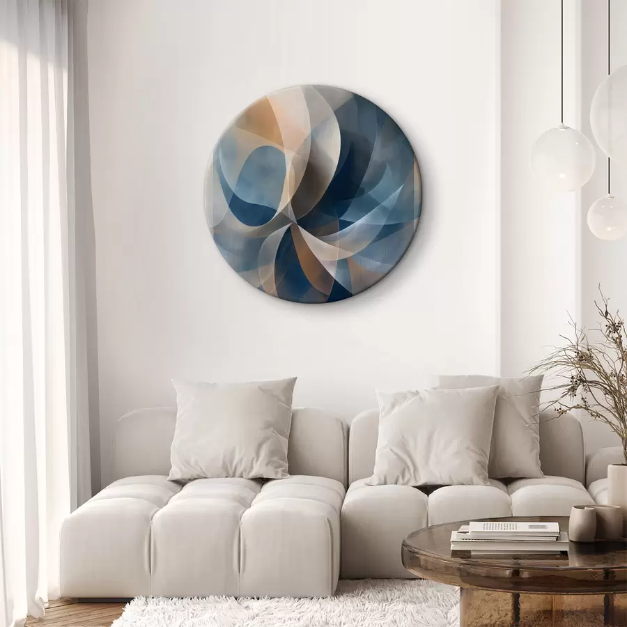 Papier peint photo fleur abstraite bleu beige r40245