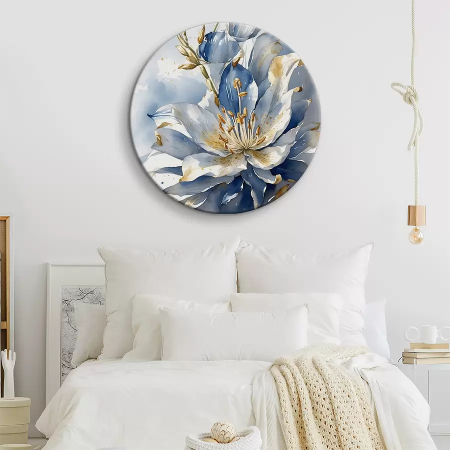 Papier peint photo Lys bleu à l'aquarelle r39872