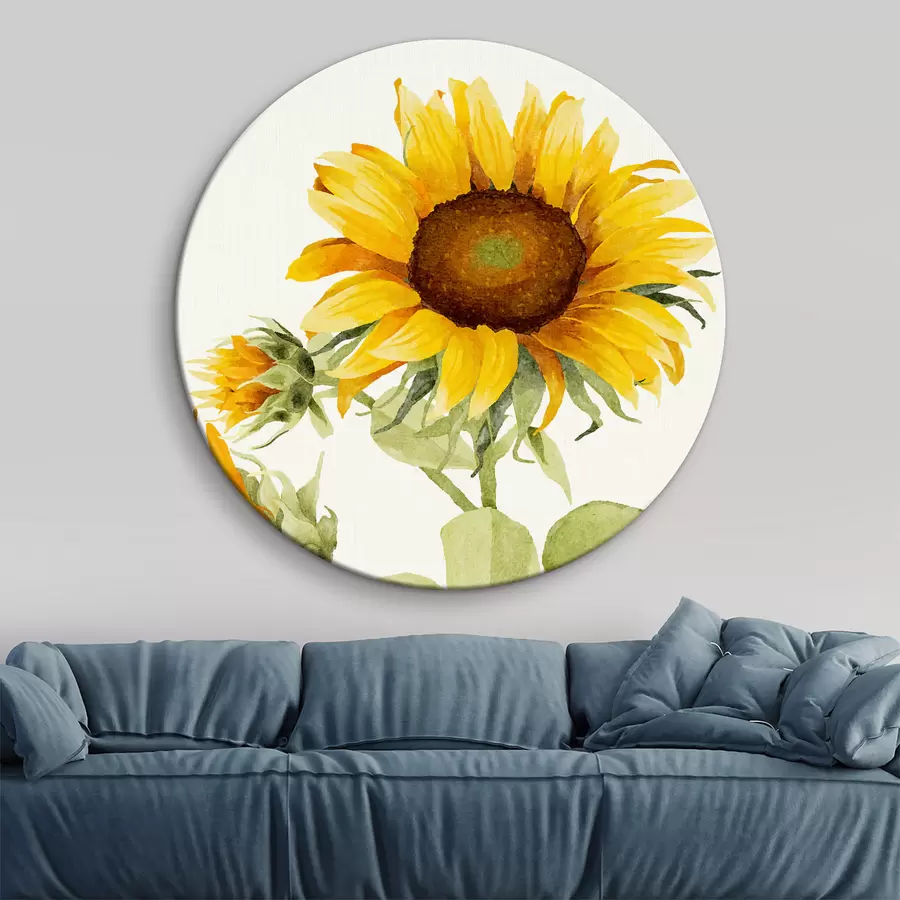 Fotobehang Heldere aquarel zonnebloem r39341