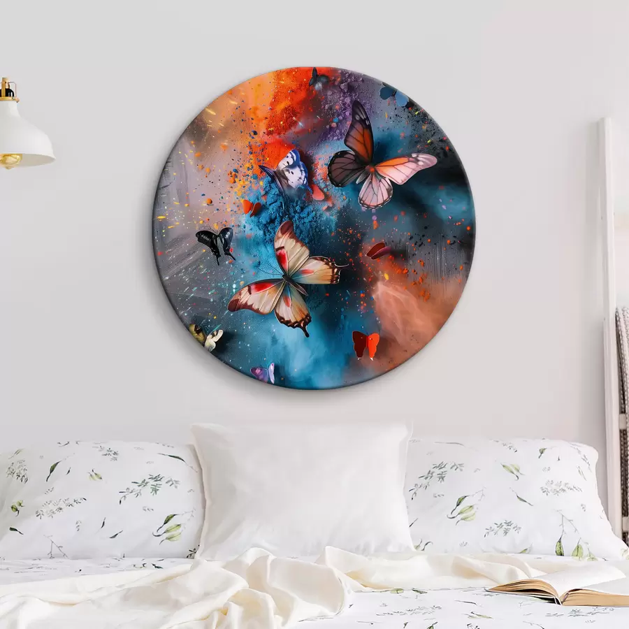  Schilderijen Vlinders op een achtergrond van verfspatten r39803