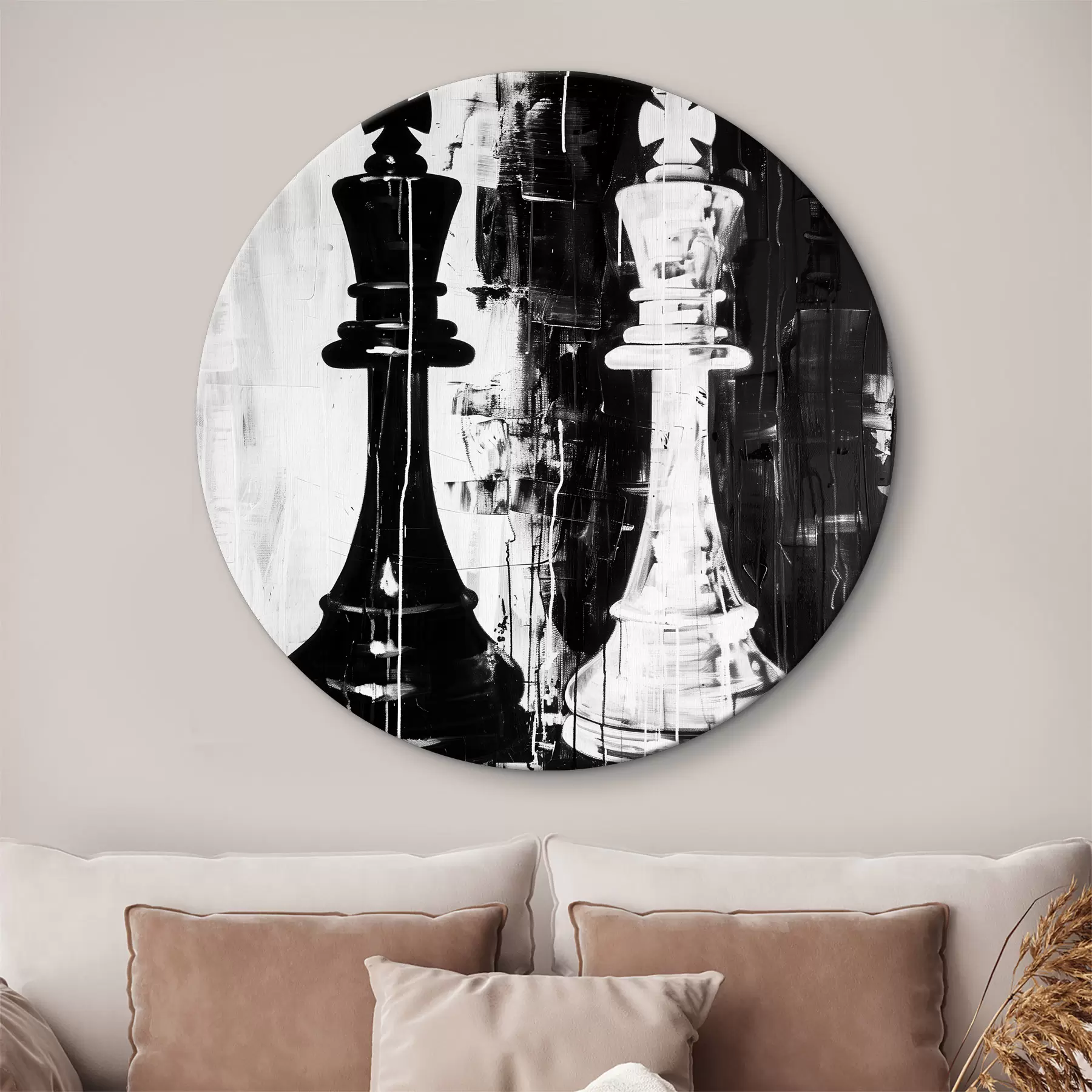  Peintures Pièce d'échecs en couleur noir et blanc r38642