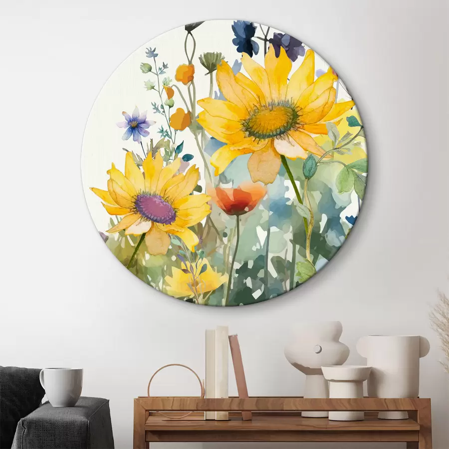  Schilderijen Kleurrijke aquarel wilde bloemen r39338