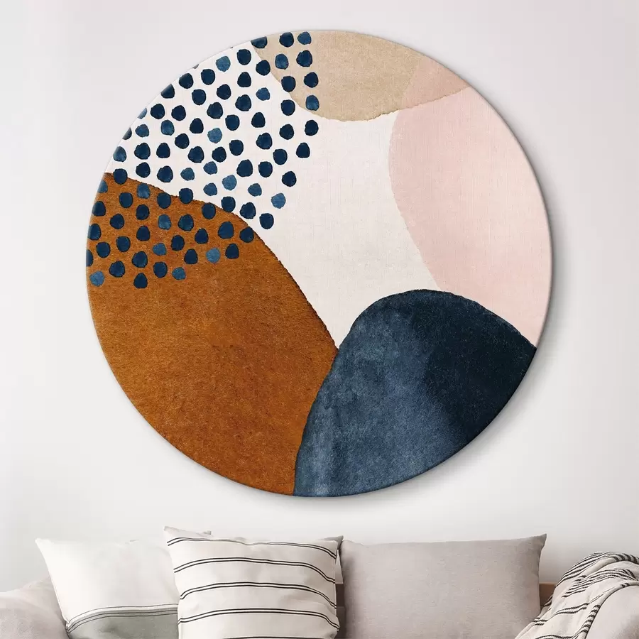  Schilderijen Kosmische lagen: Diepblauw en aardse accenten r35957