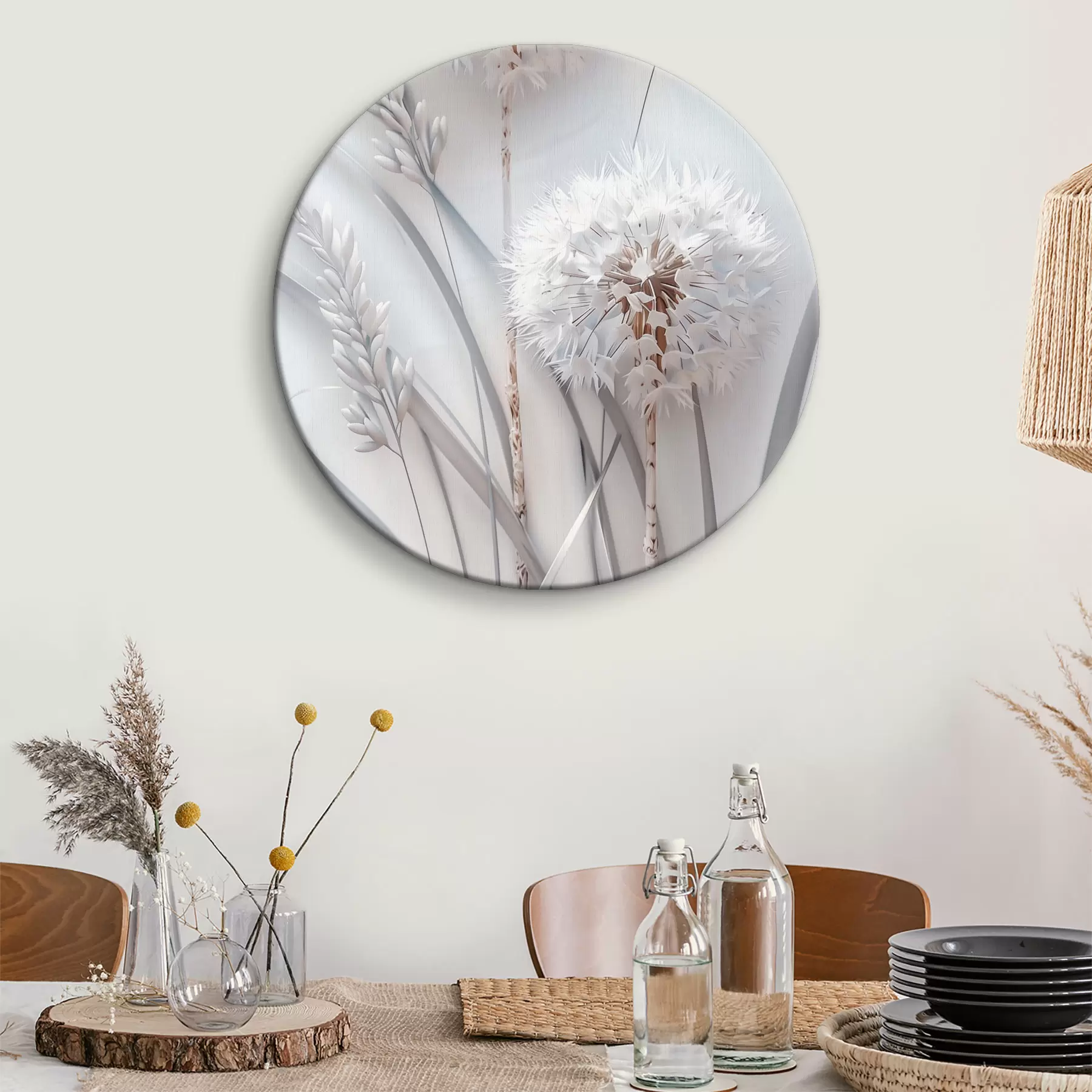  Schilderijen Paardebloemen op een lichte achtergrond r39787