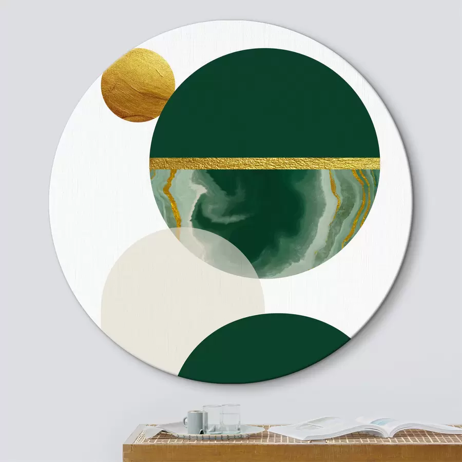  Peintures L'équilibre de l'émeraude : Design géométrique avec des tons naturels r35985