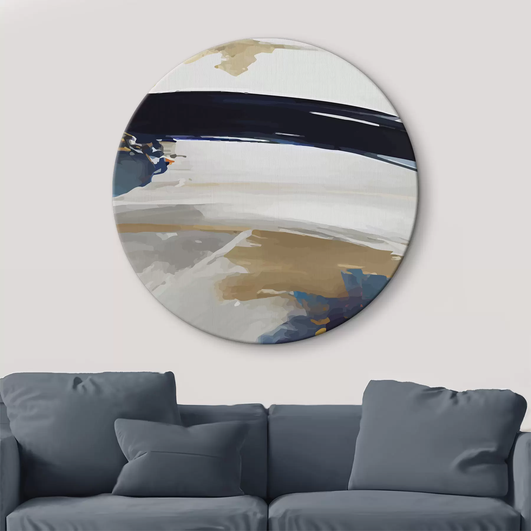  Schilderijen Expressieve abstractie in grijs en blauw r36620