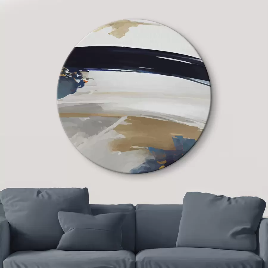  Schilderijen Expressieve abstractie in grijs en blauw r36620