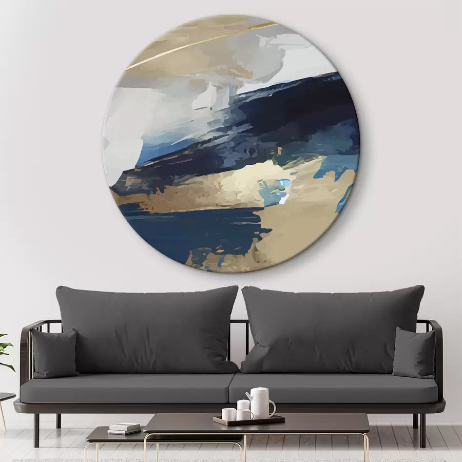  Schilderijen Expressieve grijze en blauwe abstractie r36621