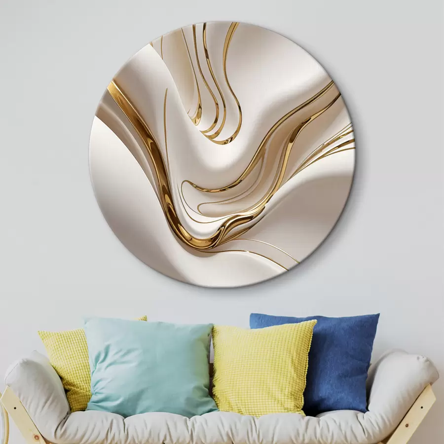  Schilderijen Vloeiende witte abstracte vormen, lijkend op vloeibaar of gesmolten metaal, dynamische compositie r38767