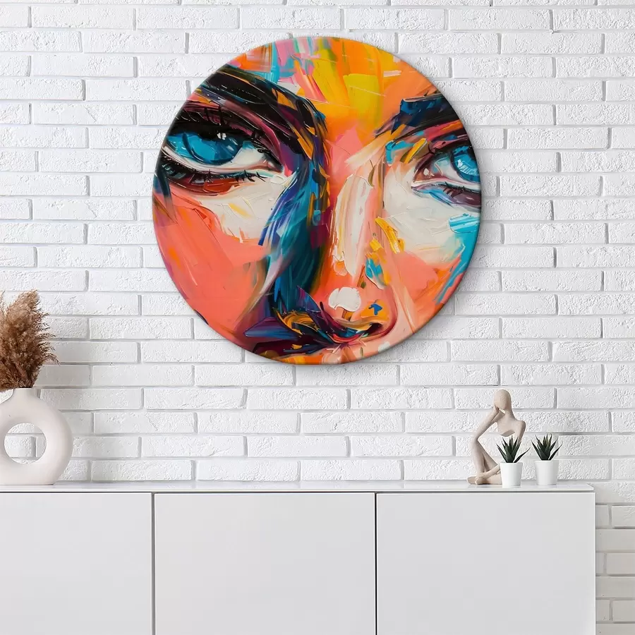  Schilderijen Het gezicht van het meisje in kleuren r39883